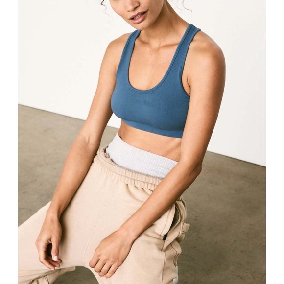 🎉LAST CHANCE🎉 NWT FP Movement Rich Soul Ribbed Bra / Agen Sea - Picture 2 of 8